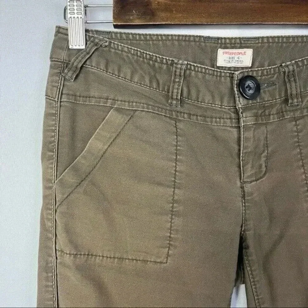 Free People Y2K Brown Cropped Utility Pants 4